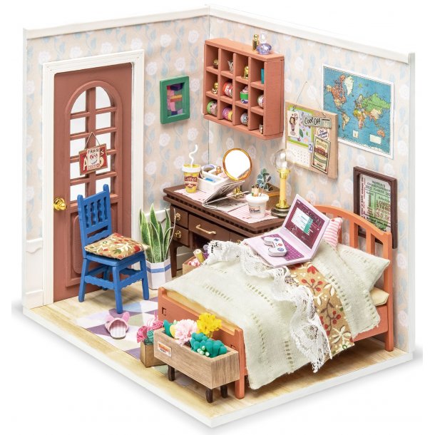 Miniaturevrelse byggest i tr med LED lys, Anne's Bedroom