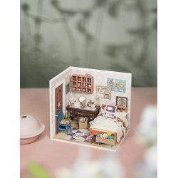 Miniaturevrelse byggest i tr med LED lys, Anne's Bedroom