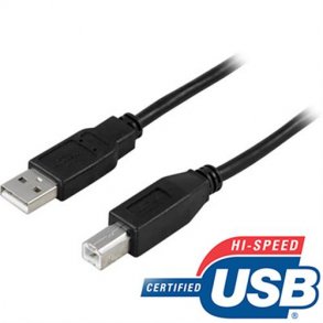 Tilslutningskabel USB-A -> USB-B, 5 meter