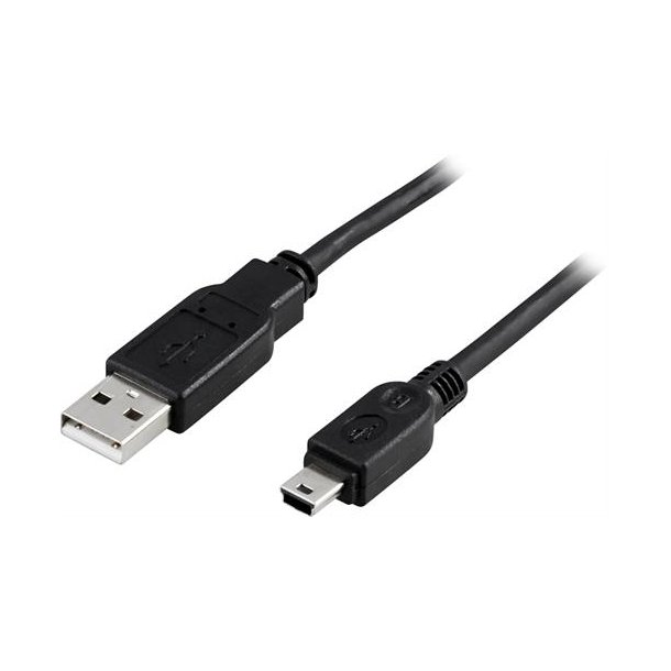Tilslutningskabel USB-A -> mini-USB, 5 meter