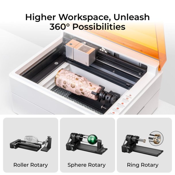 xTool M1 Ultra forhjningsbase med Honeycomb arbejdsplade